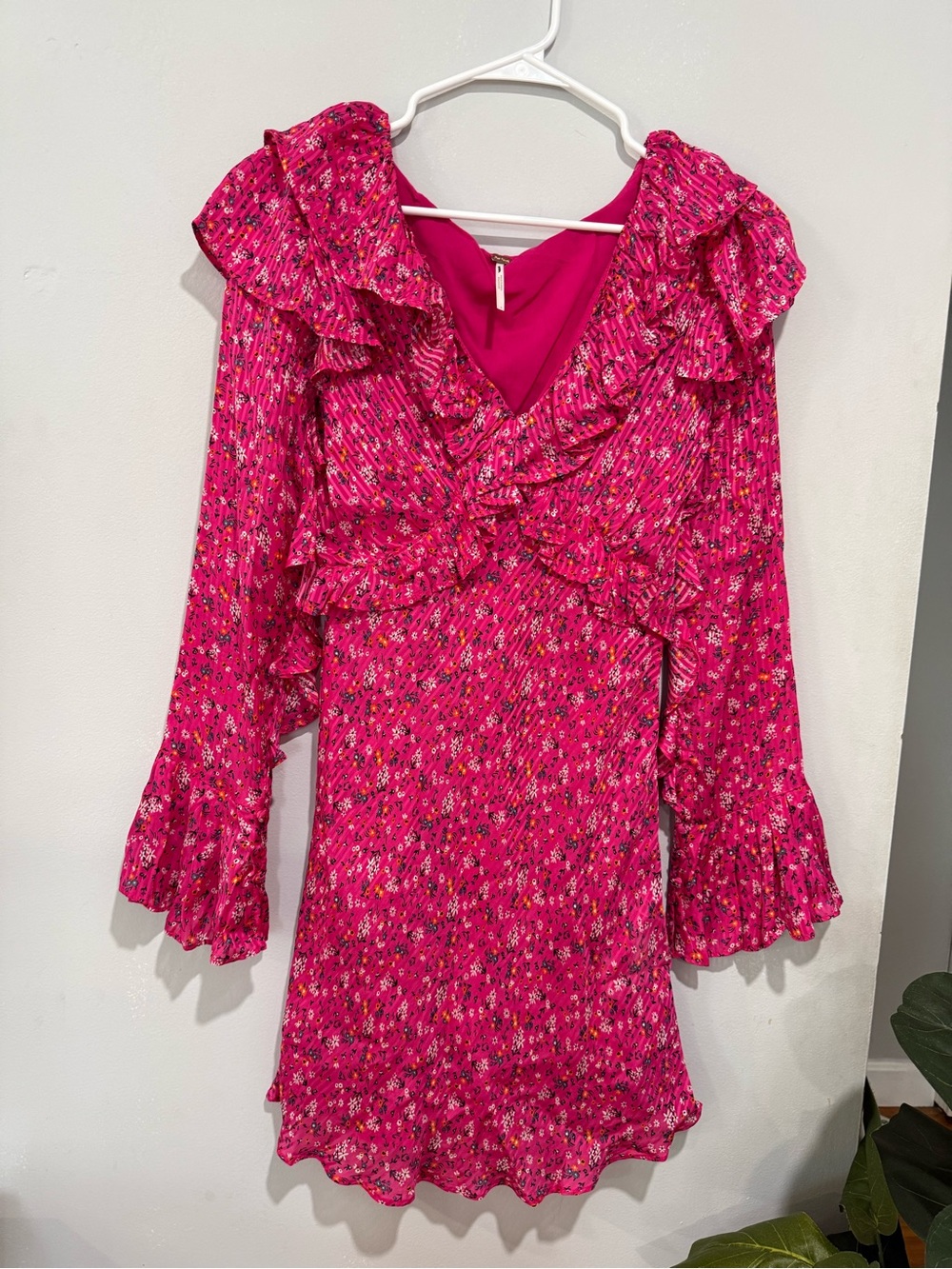 Free People Hot Pink Floral Ruffle Dress for Girls